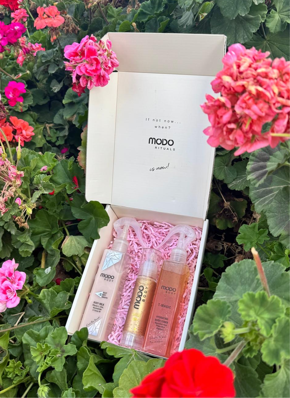 Modo Rituals Kit - T Magic, 3 S Body Milk & Shine On. Online Exclusive Only